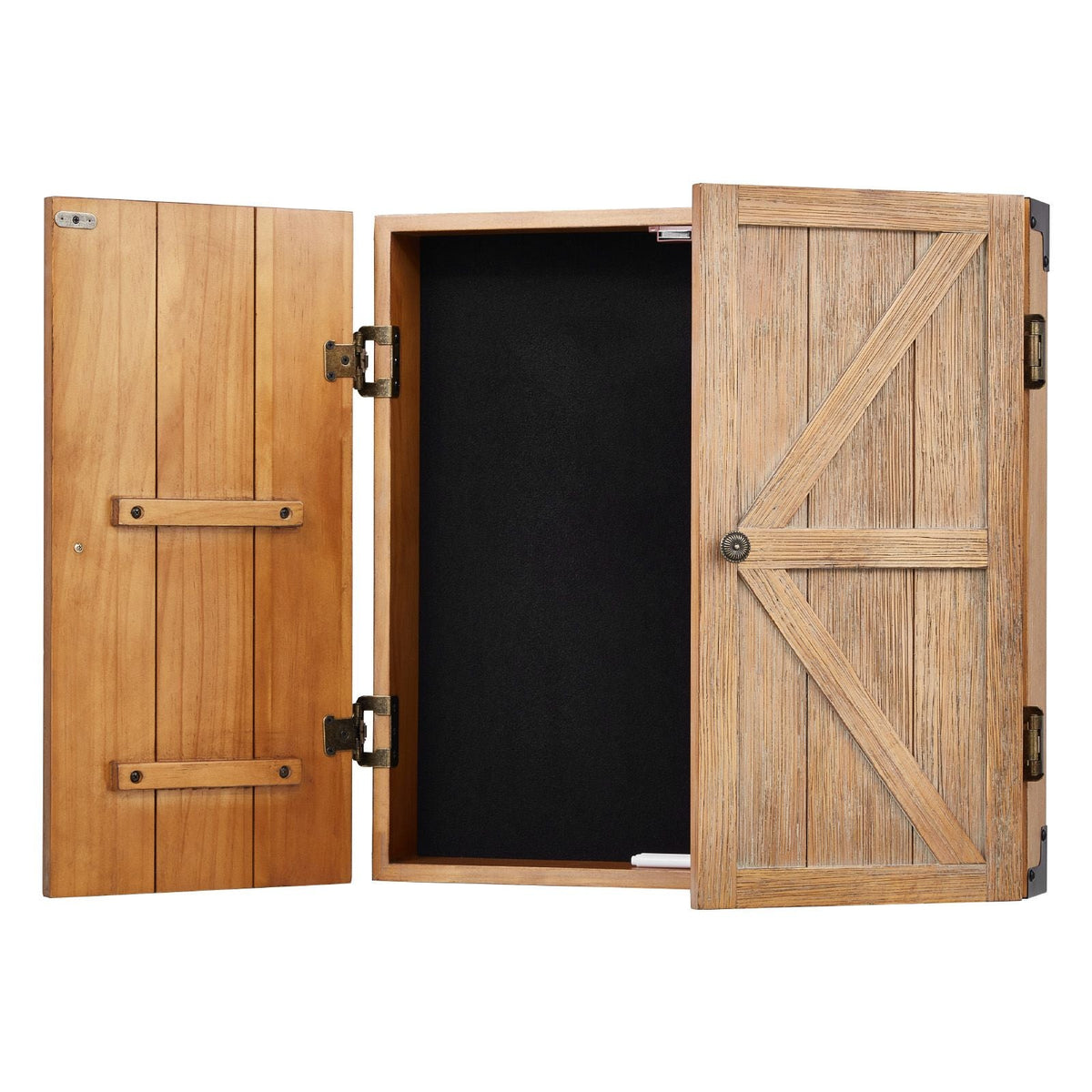 Dartboard Cabinet, Solid Wood Dartboard Cabinet Set, Official Size Hideaway Cabinet with Socreboard and Accessories, Features Easy Assembly, Perfect for Cricket Games (Dartboard Not Included)