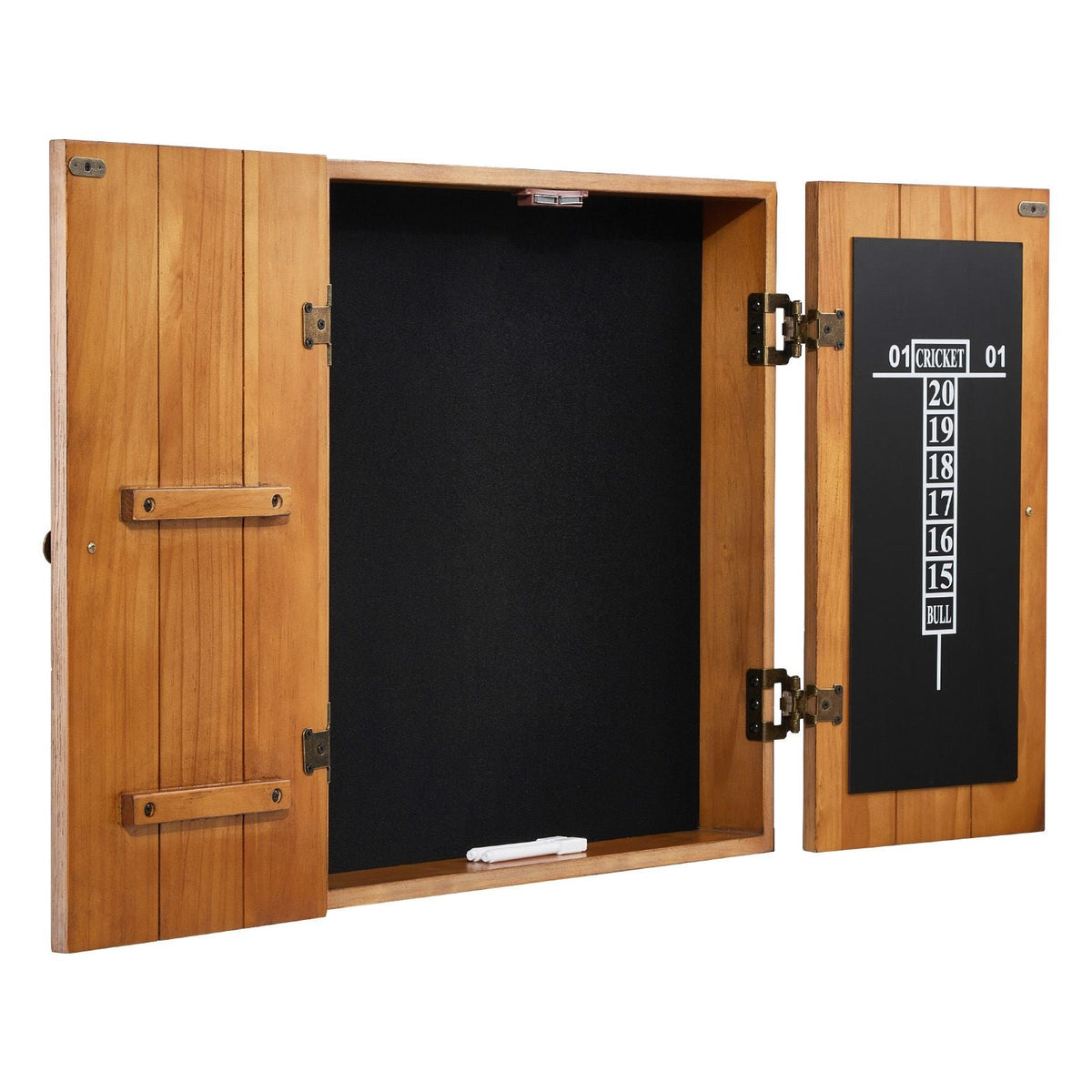Dartboard Cabinet, Solid Wood Dartboard Cabinet Set, Official Size Hideaway Cabinet with Socreboard and Accessories, Features Easy Assembly, Perfect for Cricket Games (Dartboard Not Included)