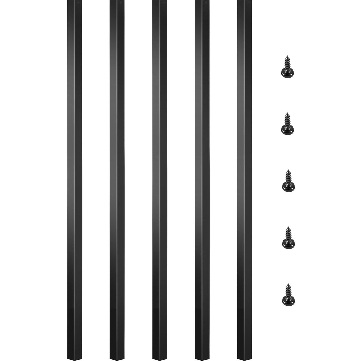 Deck Balusters, 101 Pack Metal Deck Spindles, 32\"x0.8\" Staircase Baluster with Screws, Aluminum Alloy Deck Railing for Wood and Composite Deck, Square Baluster for Outdoor Stair Deck Porch