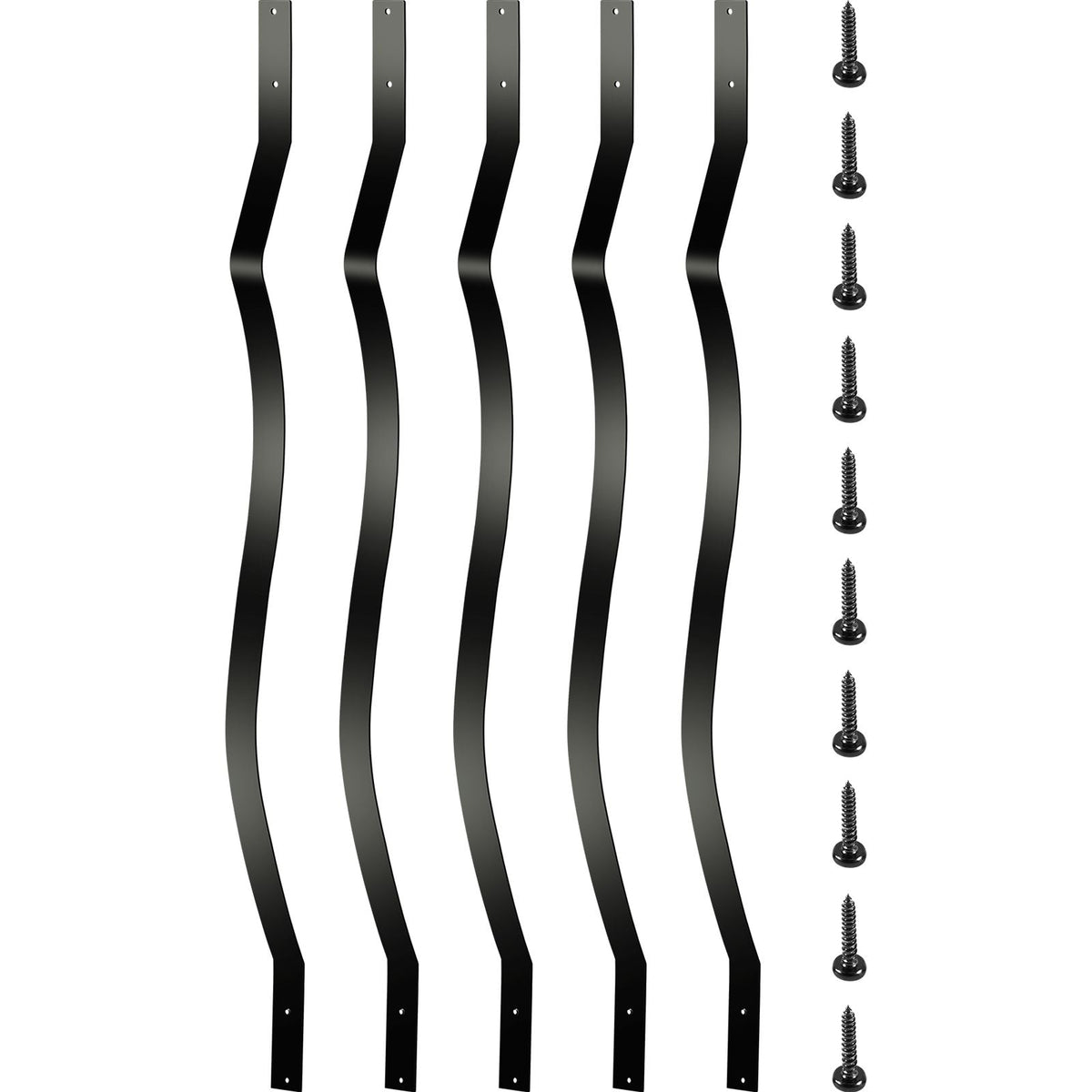 Deck Balusters, 51 Pack Metal Deck Spindles, 32.25\"x1\" Staircase Baluster with Screws, Aluminum Alloy Deck Railing for Wood and Composite Deck, Stylish Baluster for Outdoor Stair Deck Porch