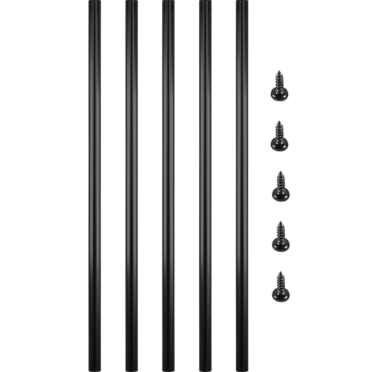 Deck Balusters, 51 Pack Metal Deck Spindles, 32\"x0.75\" Staircase Baluster with Screws, Aluminum Alloy Deck Railing for Wood and Composite Deck, Circle Baluster for Outdoor Stair Deck Porch
