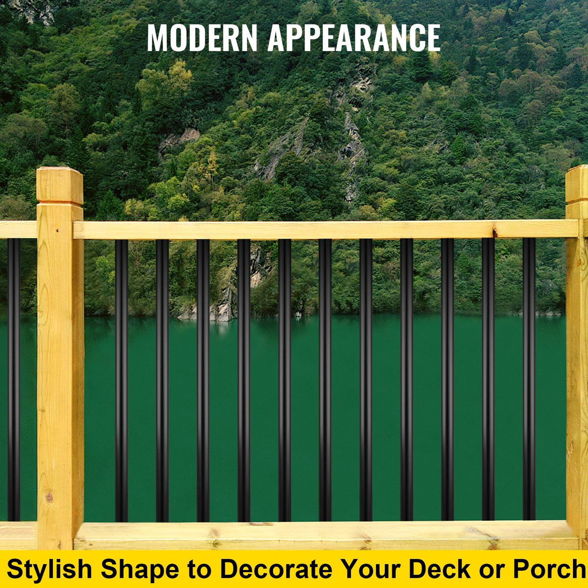 Deck Balusters, 51 Pack Metal Deck Spindles, 32\"x0.75\" Staircase Baluster with Screws, Aluminum Alloy Deck Railing for Wood and Composite Deck, Circle Baluster for Outdoor Stair Deck Porch
