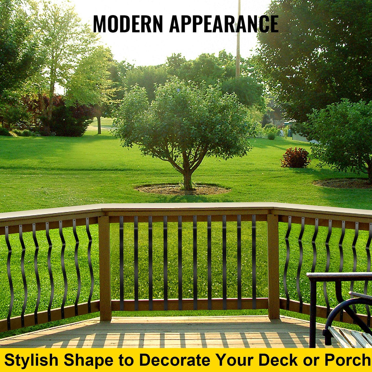 Deck Balusters, 61 Pack Metal Deck Spindles, 29.5\"x1\" Staircase Baluster with Screws, Aluminum Alloy Deck Railing for Wood and Composite Deck, Stylish Baluster for Outdoor Stair Deck Porch
