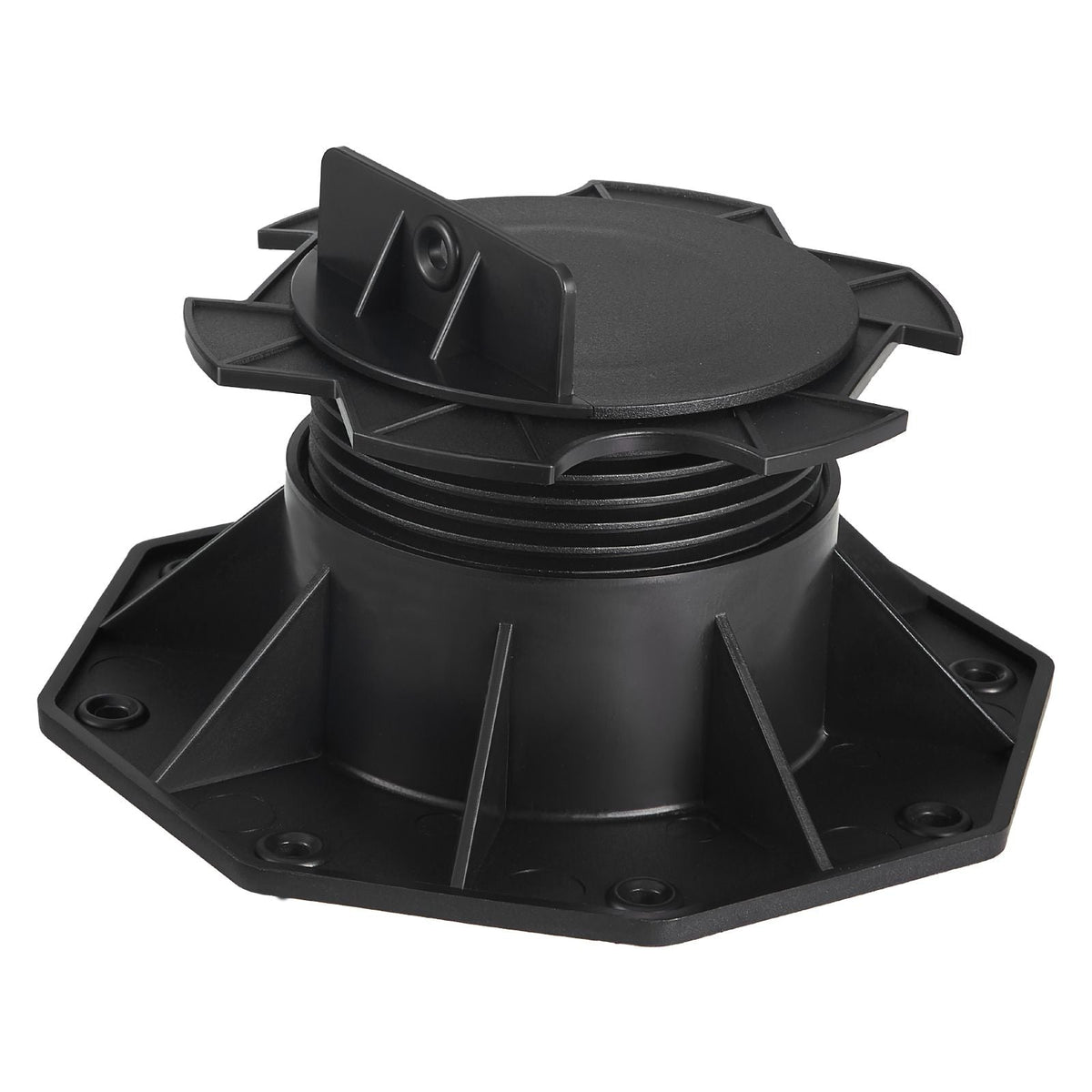 Deck Blocks 12 PCS, 2000lbs / 907.18kg Load Capacity Deck Support Plastic Pedestal Paver, Raising 2.36 - 5.31 inch / 60 - 135 mm, Height Adjustable Shed Foundation Base for Wood Concrete Metal