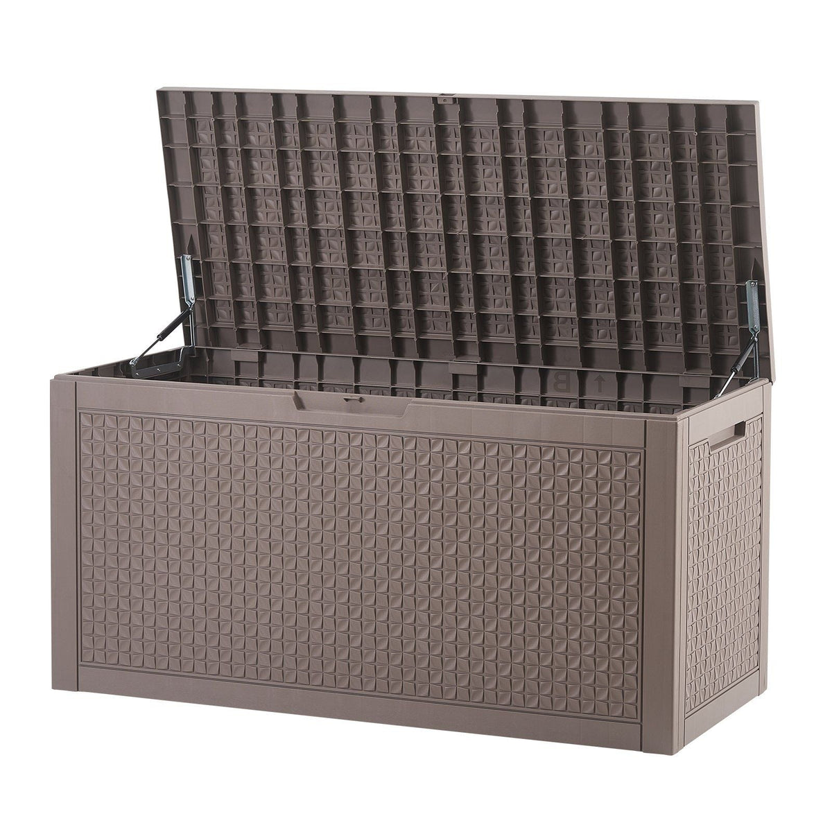 Deck Box, 100 Gallon Outdoor Storage Box, 48.0" x 21.5" x 24.5", Waterproof PP Deckbox with Aluminum Alloy Padlock, for Patio Furniture, Pool Toys, Garden Tools, Outdoor Cushions, Gray