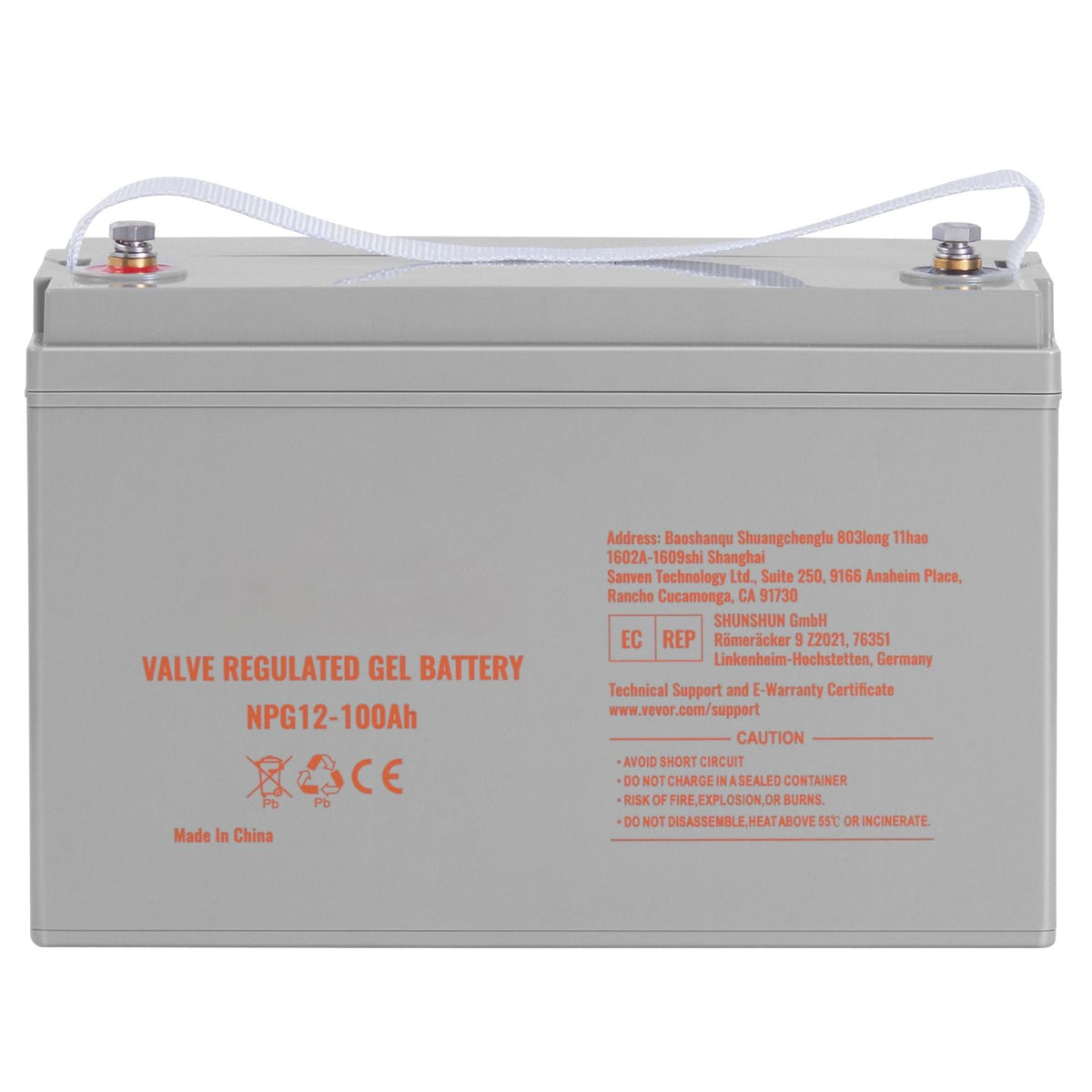 Deep Cycle Battery, 12V 100 AH, AGM Marine Rechargeable Battery, High Self-Discharge Rate 800A Current, for RV Solar Marine Off-Grid Applications UPS Backup Power System