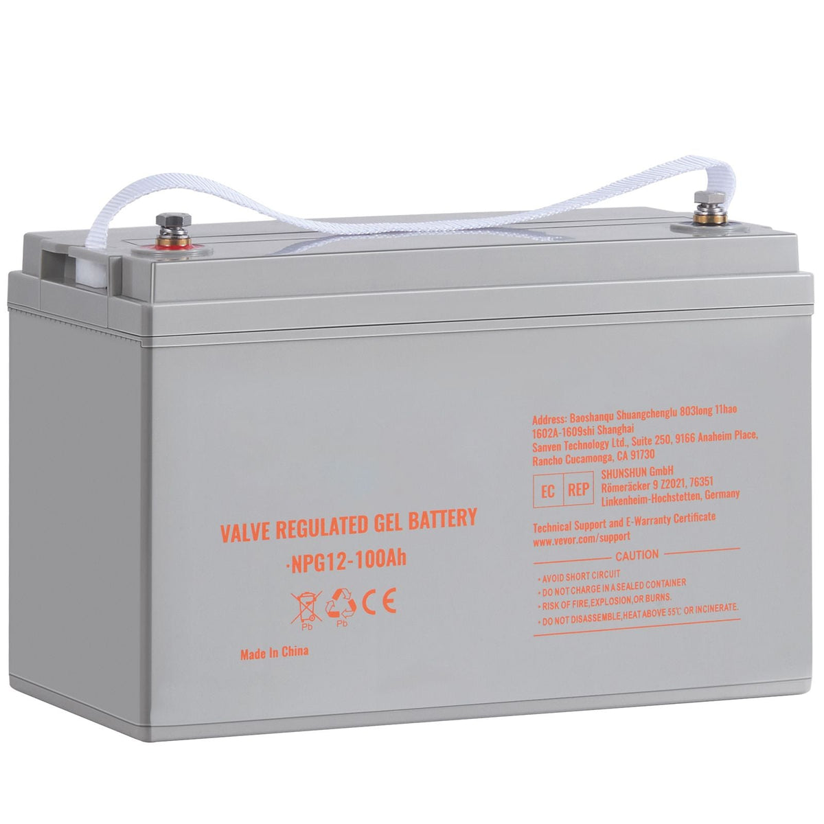 Deep Cycle Battery, 12V 100 AH, AGM Marine Rechargeable Battery, High Self-Discharge Rate 800A Current, for RV Solar Marine Off-Grid Applications UPS Backup Power System