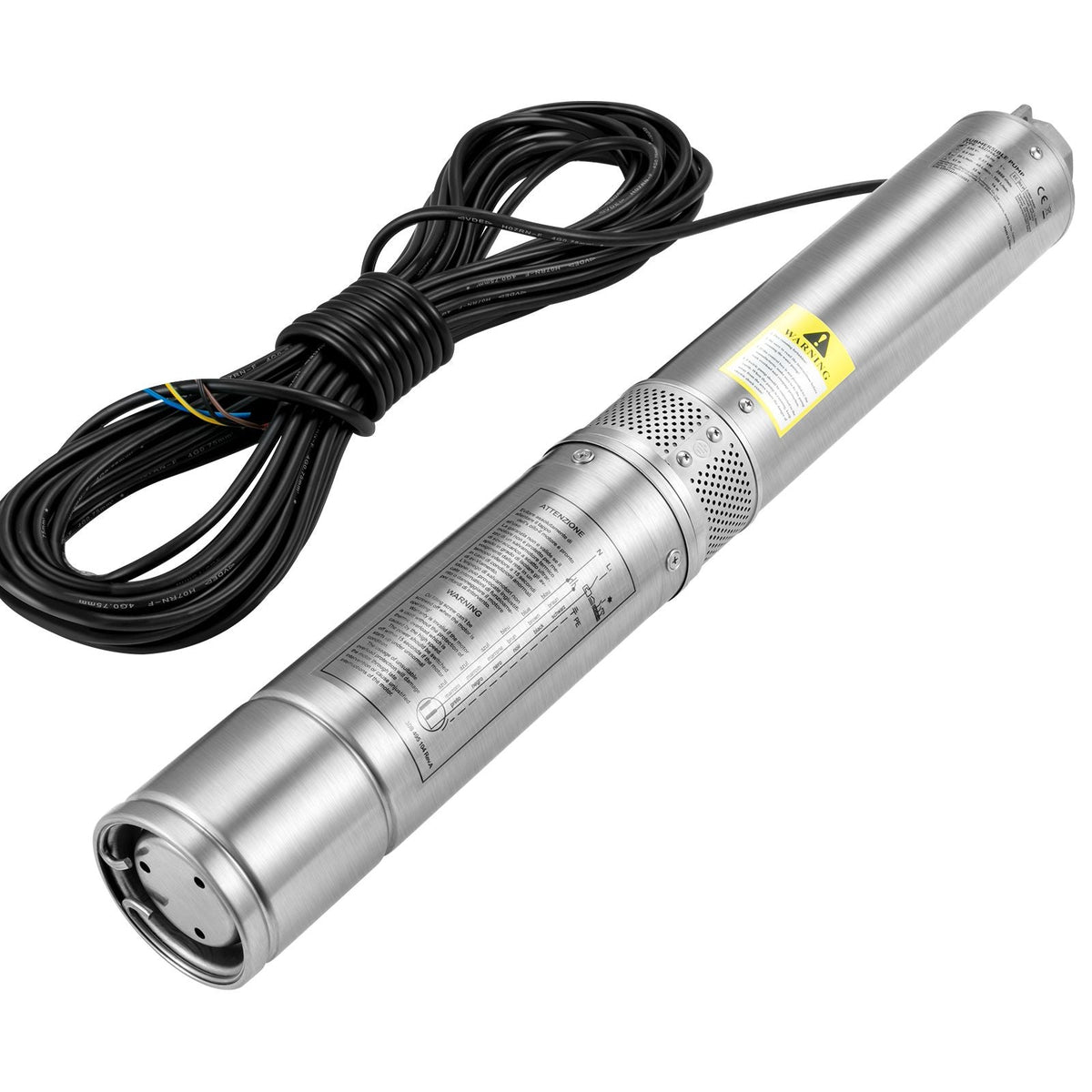 Deep Well Submersible Pump, 0.5HP 230V/60Hz, 28gpm 167ft Head, with 33ft Electric Cord, 4" Stainless Steel Water Pumps for Industrial, Irrigation and Home Use, IP68 Waterproof Grade