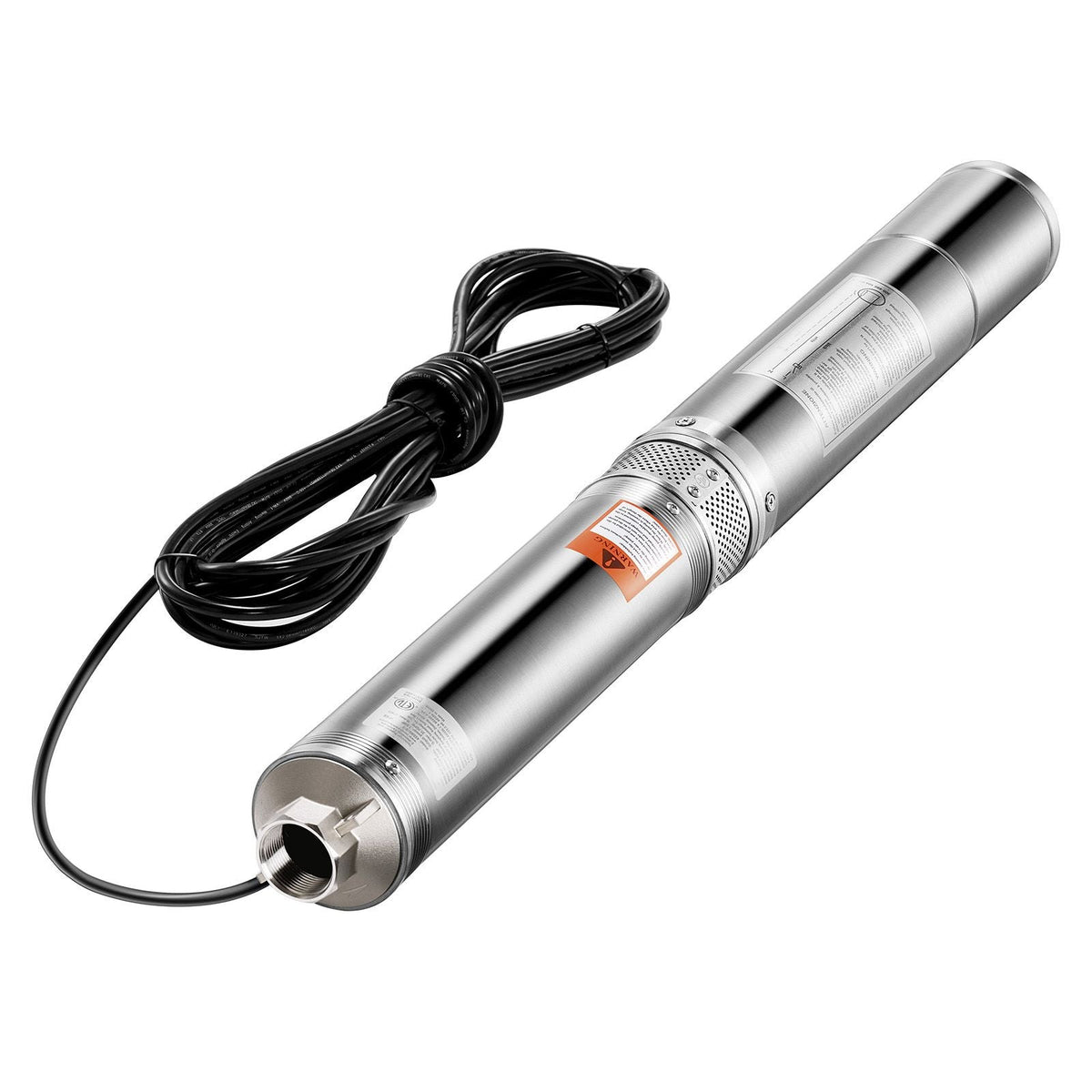 Deep Well Submersible Pump, 1.5 HP Output Power, 115V, 31.7 GPM Flow 276 ft Head, with 32.81 ft Cord, Stainless Steel Water Pump, for Industrial, Irrigation, and Home Use, IP68 Waterproof Grade