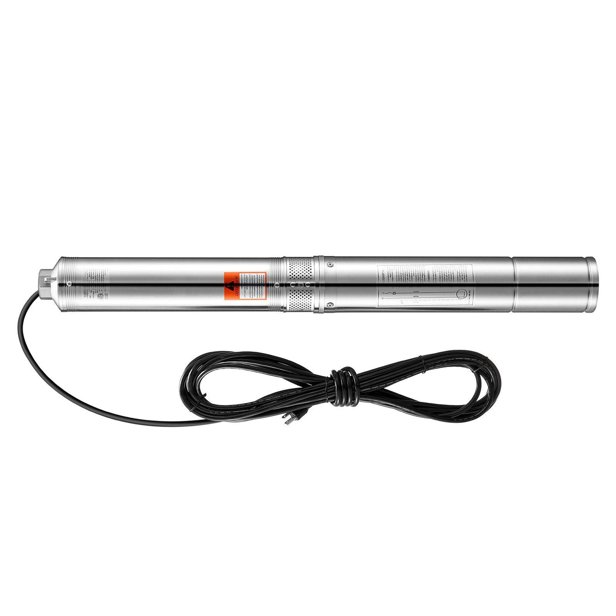 Deep Well Submersible Pump, 1.5 HP Output Power, 115V, 31.7 GPM Flow 276 ft Head, with 32.81 ft Cord, Stainless Steel Water Pump, for Industrial, Irrigation, and Home Use, IP68 Waterproof Grade