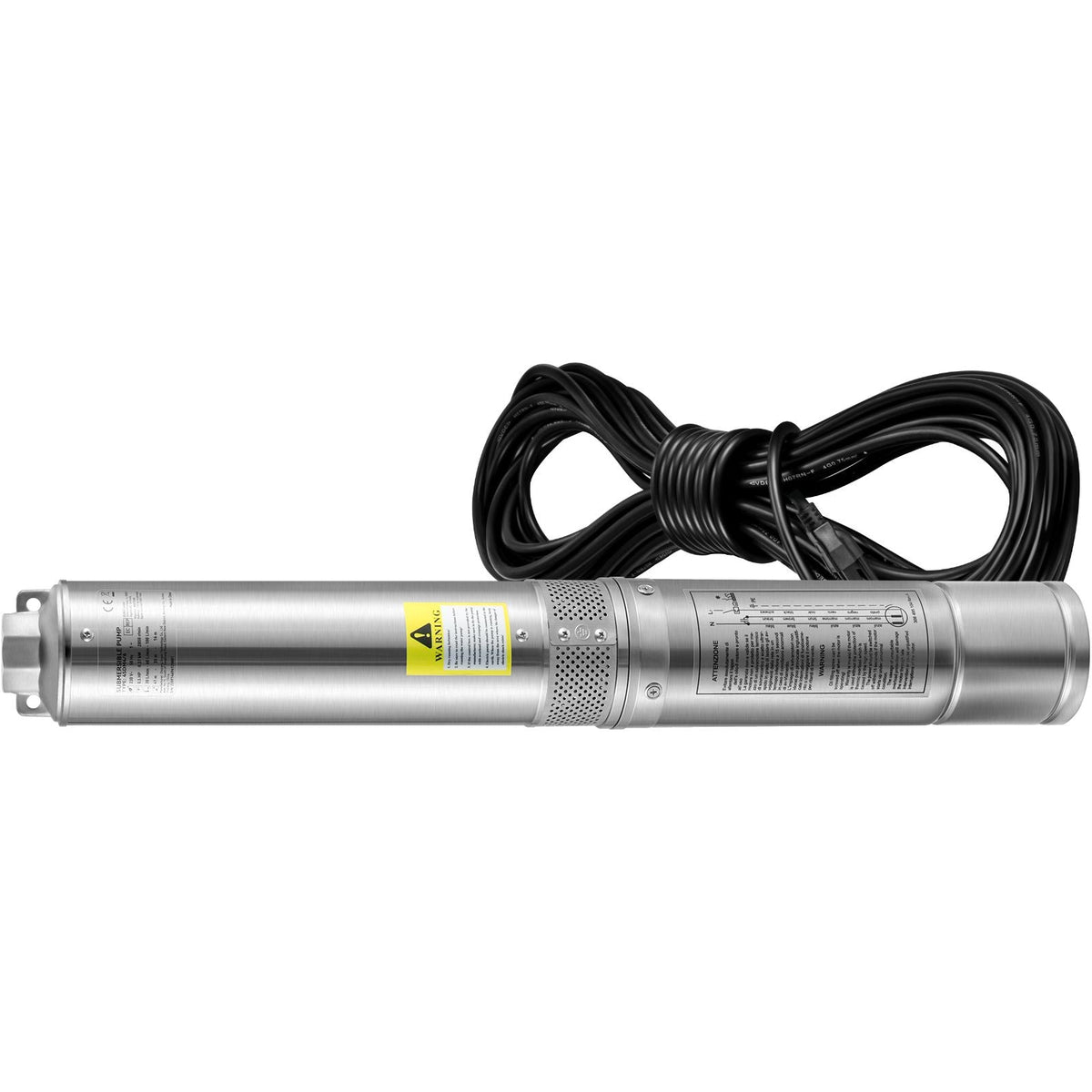 Deep Well Submersible Pump, 1HP 115V/60Hz, 37gpm Flow 207ft Head, with 33ft Electric Cord, 4" Stainless Steel Water Pump for Industrial, Irrigation&Home Use, IP68 Waterproof Grade