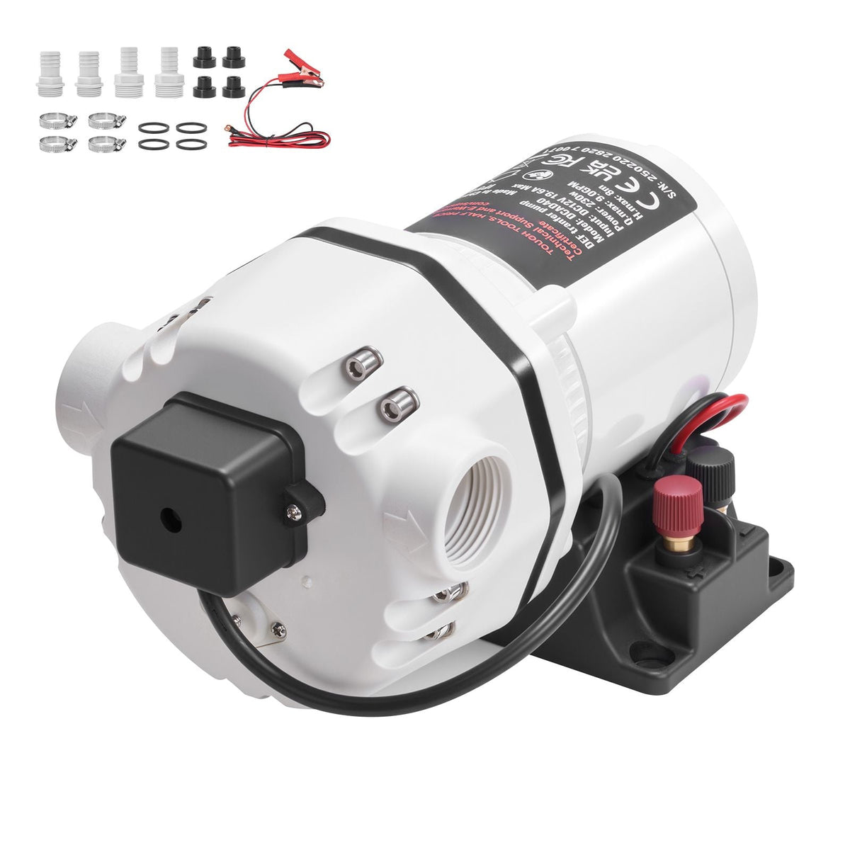 DEF Transfer Pump, 9 GPM, Diaphragm Irrigation Self Priming Electric Water Pump for Diesel Exhaust Fluid Automotive Urea Oil, DC 12V, 230W, 26.25 ft Lift, for Liquid Transportation Refueling