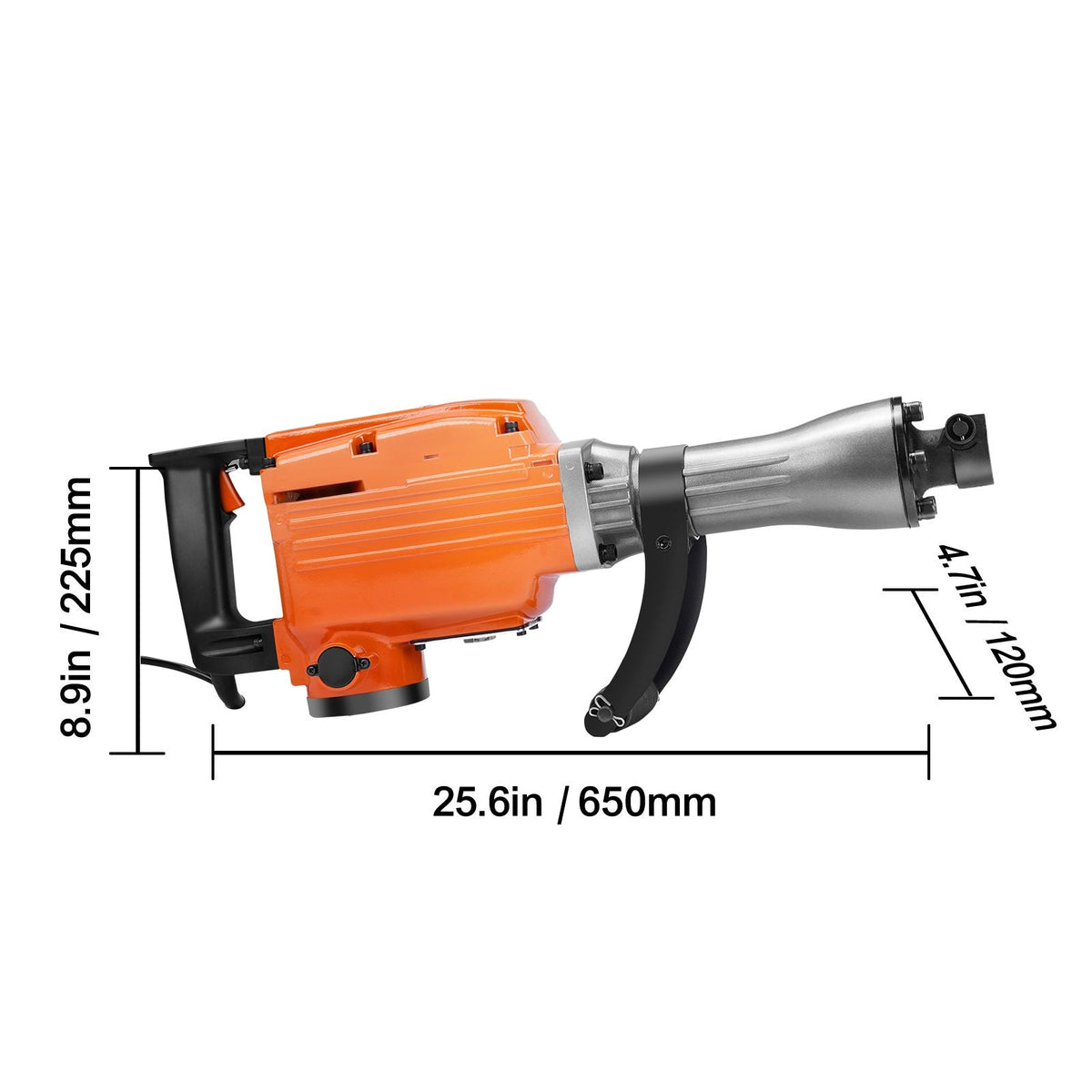 Demolition Jack Hammer, 2200W 1400 BPM Jack Hammer Concrete Breaker, Heavy Duty Electric Jack Hammer 6pcs Chisels Bit with Gloves, 360 Celsius Swiveling Front Handle