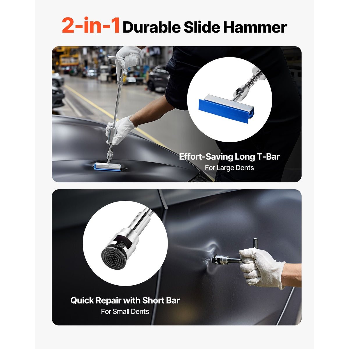 Dent Puller Kit, 100 PCS Paintless Dent Removal Kit with Golden Lifter, Bridge Puller, Slide Hammer T-Bar, Glue Gun, Auto Body Hail Damage Remover Tools for Car Refrigerator Door Ding Repair