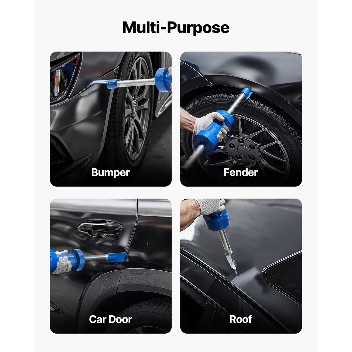 Dent Puller Kit, 13 lbs 14-in-1 Slide Hammer Dent Removal Kit, Heavy-Duty Auto Body Truck Repair Automotive Damage Remover Tool Repair Frame with Carrying Case, Extension Rod, Non-Slip Handle