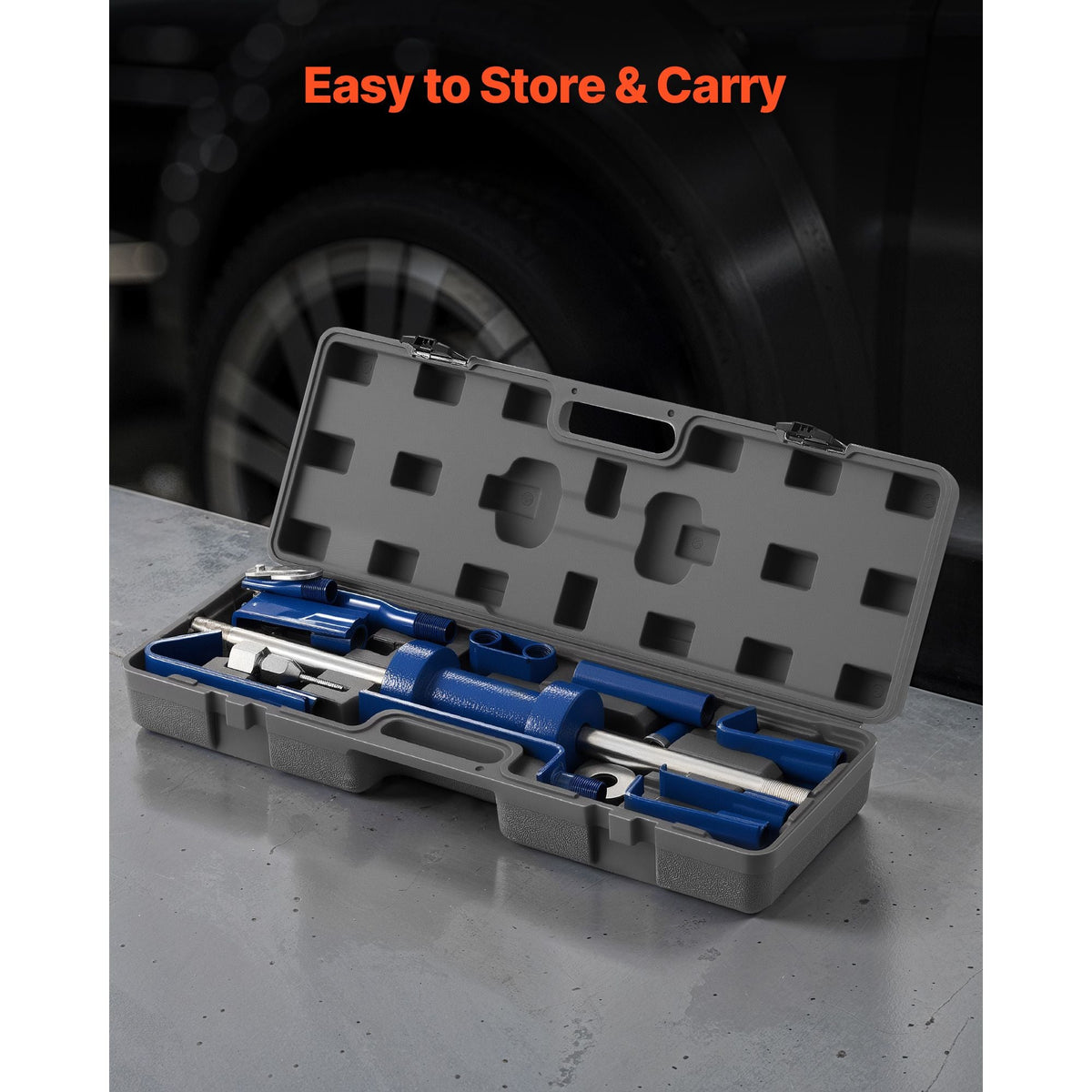 Dent Puller Kit, 13 lbs 14-in-1 Slide Hammer Dent Removal Kit, Heavy-Duty Auto Body Truck Repair Automotive Damage Remover Tool Repair Frame with Carrying Case, Extension Rod, Non-Slip Handle