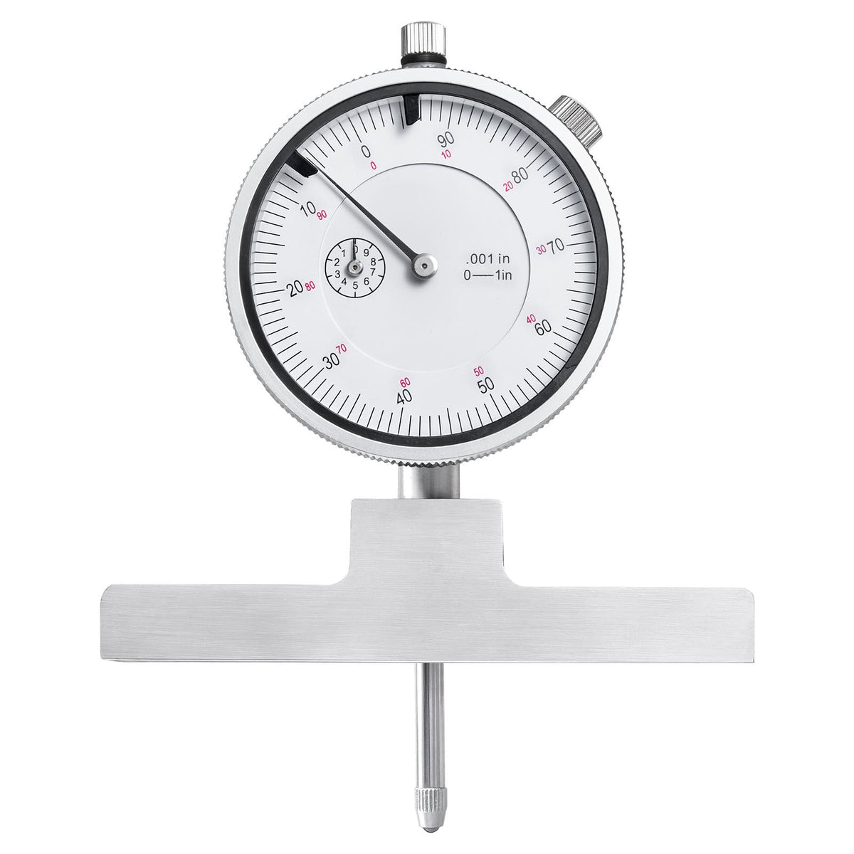 Depth Gauge, Depth Micrometer 0-22 inch Measuring Range, 0.001" Resolution, with 4 Anvils & 6 Standard Rods, Precision Easy to Read Mechanical Tool for Measuring Groove, Step, Hole