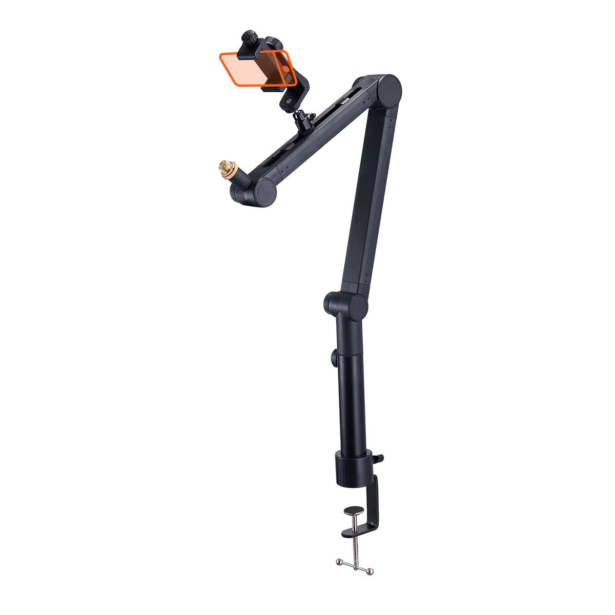 Desk-Mounted Microphone Arm, Flexible 360° Rotation, Adjustable Stand with Universal 3/8" to 5/8" Adapter and Headphone Holder, Compatible with Blue Yeti, Hyperx Quadcast, and More