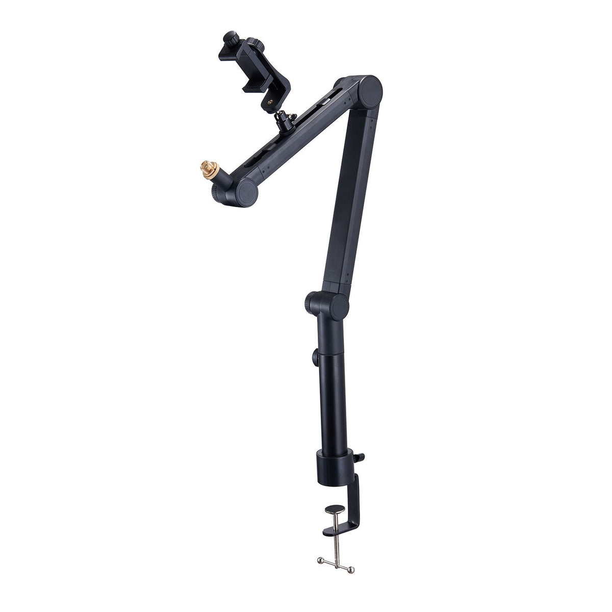 Desk-Mounted Microphone Arm, Flexible 360° Rotation, Adjustable Stand with Universal 3/8" to 5/8" Adapter and Headphone Holder, Compatible with Blue Yeti, Hyperx Quadcast, and More