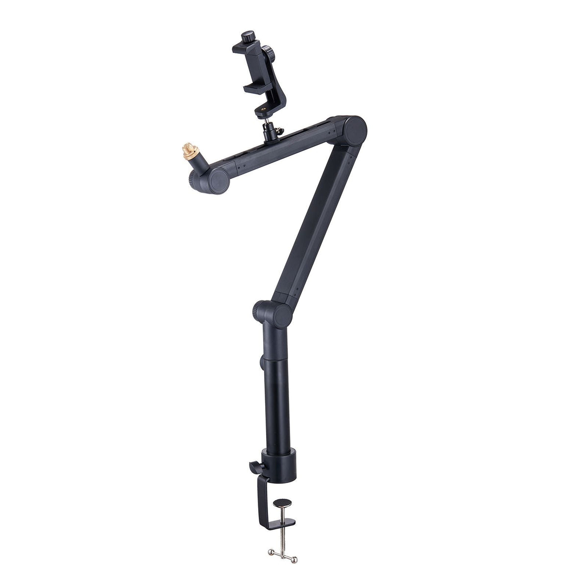 Desk-Mounted Microphone Arm, Flexible 360° Rotation, Adjustable Stand with Universal 3/8" to 5/8" Adapter and Headphone Holder, Compatible with Blue Yeti, Hyperx Quadcast, and More