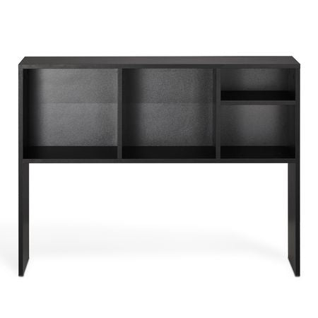 Desktop Bookshelf, 1-Tier Desktop Storage Organizer, 37" x 9.4" x 28.7" Office Storage Rack Wood Display Shelf, Desktop Bookshelf Hutch with Anti-Slip Feet Pads, for Office, Home & Dorm, Black
