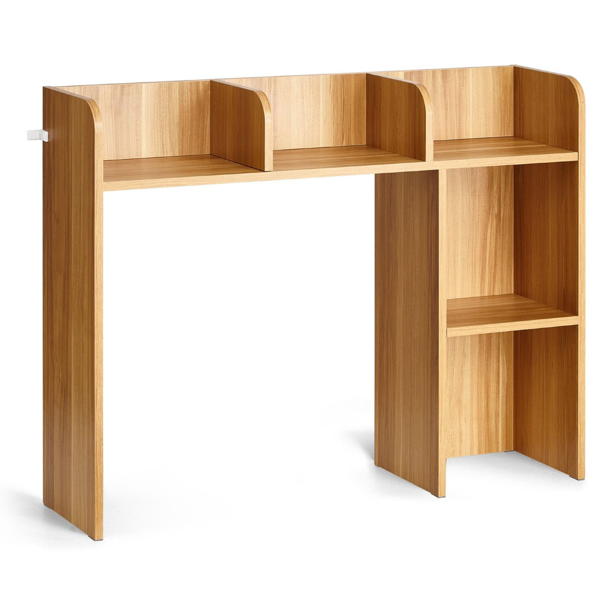 Desktop Bookshelf, 2-Tier Wood Desktop Storage Organizer, 37.2" x 9.5" x 28.9" Office Storage Rack Wood Display Shelf, Desktop Bookshelf Hutch with Anti-Slip Feet Pads, for Office, Home & Dorm