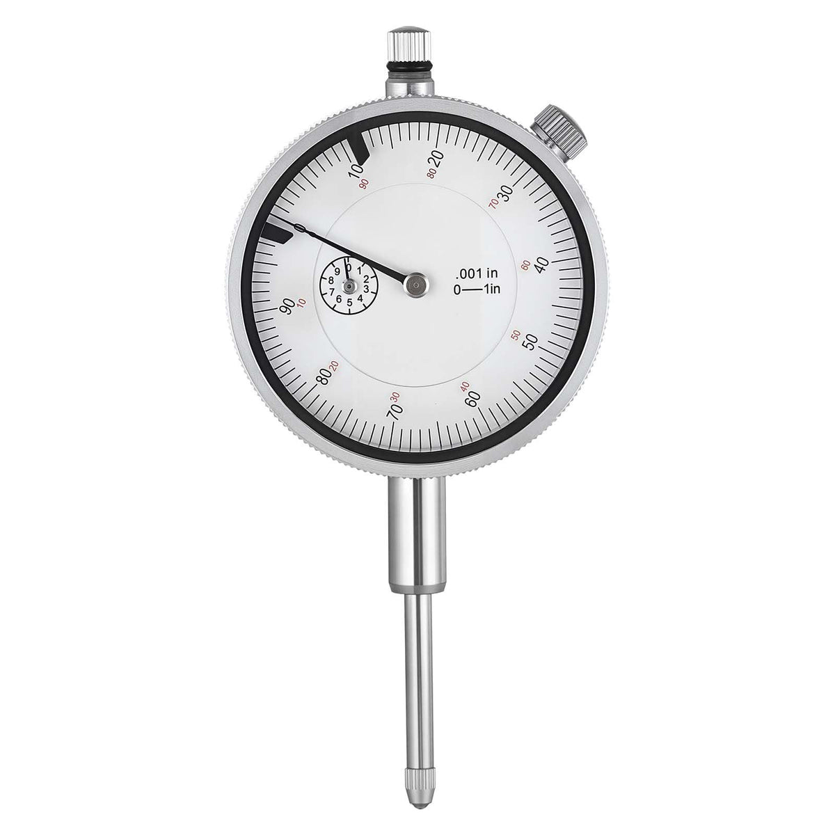 Dial Test Indicator with Dual Rod Stand and Storage Case, 0.001 inch Accuracy, 0-1 inch Range, Fine Adjustable Long Arm, Non-Magnetic Centering Rods for Machine Set-Up, Narrow Area Measurement