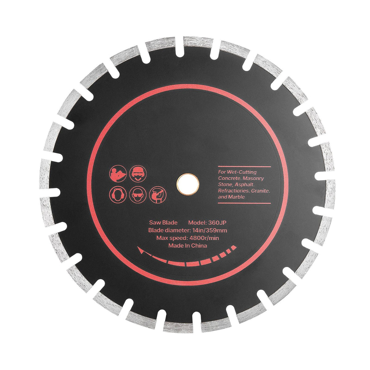 Diamond Blades 14 inch, 3-Pack Concrete Saw Blade Set, 1 in Arbor, High-Hardness Diamond Segments, 65Mn Steel Core, Dry Wet Cutting, Clean Edges for Concrete, Masonry, Brick, Stone, Granite