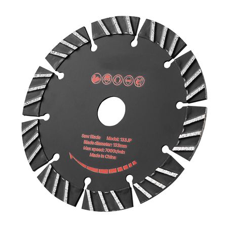 Diamond Blades 5.24 inch, 5-Pack Wall Chaser Saw Blade Cutting Blade, 0.79 in Arbor, High-Hardness Diamond Segments, 65Mn Steel Core, Dry Wet Cutting, Clean Edges for Concrete Brick Stone Cement