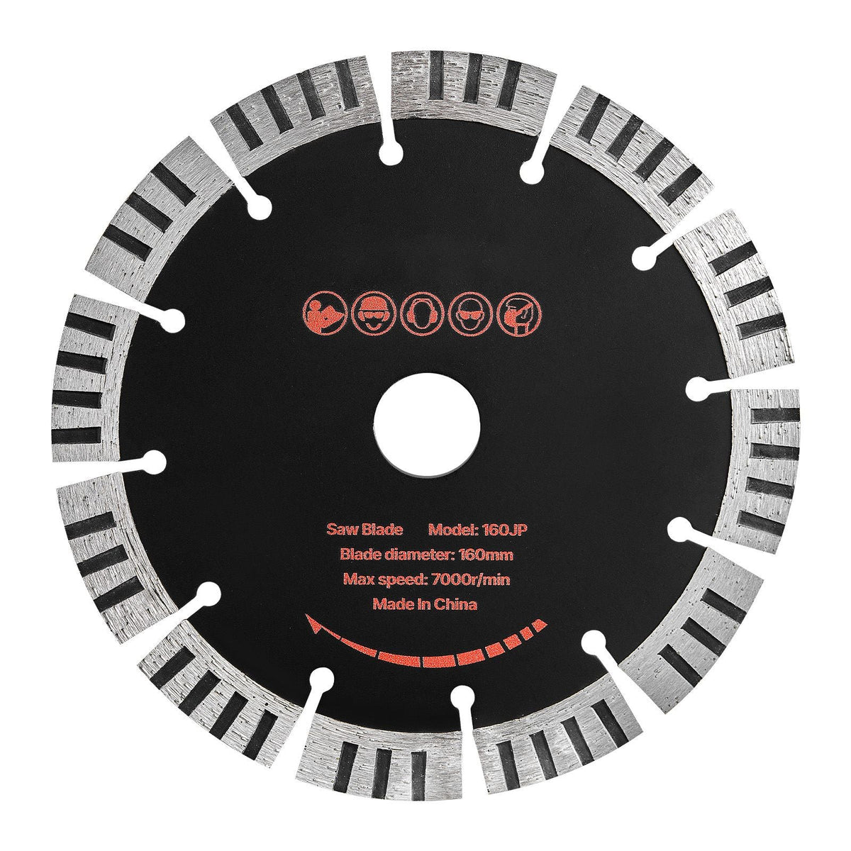 Diamond Blades 6.3 inch, 5-Pack Wall Chaser Saw Blade Cutting Blade, 0.87 in Arbor, High-Hardness Diamond Segments, 65Mn Steel Core, Dry Wet Cutting, Clean Edges for Concrete Brick Stone Cement
