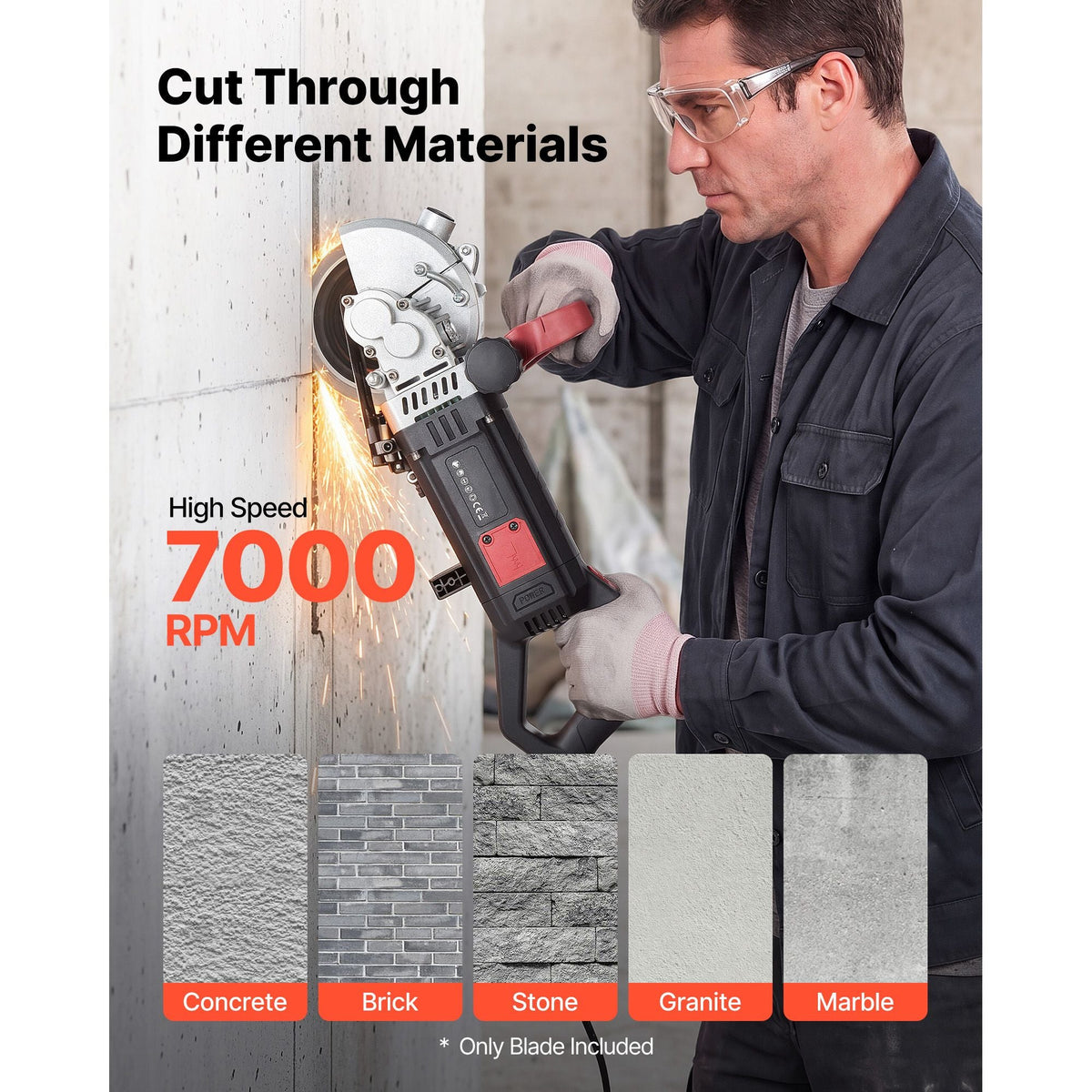 Diamond Blades 6.3 inch, 5-Pack Wall Chaser Saw Blade Cutting Blade, 0.87 in Arbor, High-Hardness Diamond Segments, 65Mn Steel Core, Dry Wet Cutting, Clean Edges for Concrete Brick Stone Cement