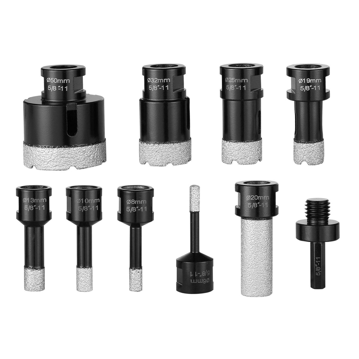 Diamond Core Drill Bit Set, 8 PCS 6/8/10/13/19/25/32/50mm Diamond Hole Saw Kit, with Finger Milling Bit Saw Blade and Storage Case, for Dry and Wet, Diamond Drill Bits for Ceramic Tile
