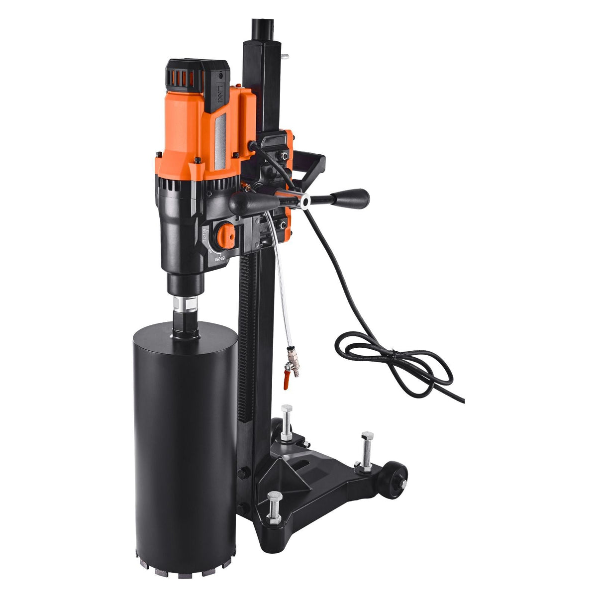 Diamond Core Drilling Machine, 0.8-10 in Drilling Diameter, Stand-Mount Dry and Wet Concrete Core Drill Rig with 10 Bits, 470/800 RPM 2-Speed, UNC1 1/4-7 Thread, for Concrete Brick Stone, 2500W