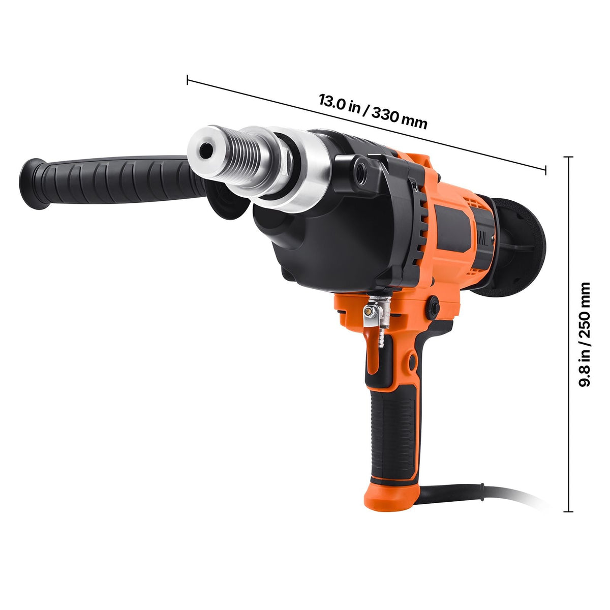 Diamond Core Drilling Machine, 0.8-6.3 in Drilling Diameter, Handheld Dry and Wet Concrete Core Drill Rig with 4 Drill Bits, 0-1800RPM Variable Speed, UNC1 1/4-7, for Concrete Brick Stone, 2000W