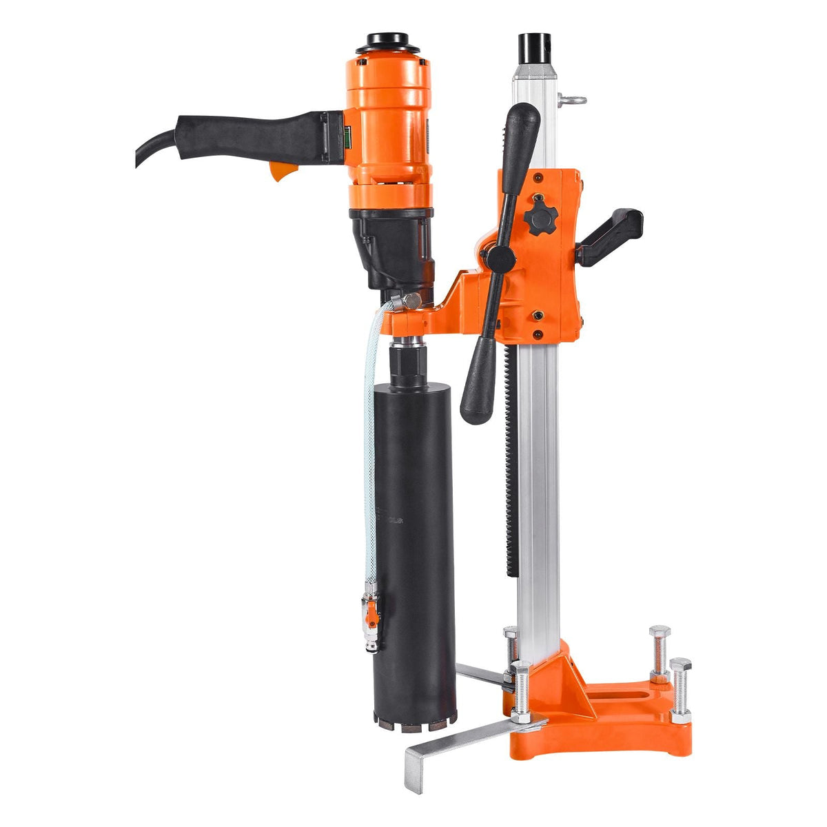 Diamond Core Drilling Machine, 8 in Drilling Diameter, 2-in-1 Handheld & Stand-Mount Dry and Wet Concrete Core Drill Rig with 4 Drill Bits, 1075/2300 RPM 2-Speed, for Concrete Brick Stone, 1800W