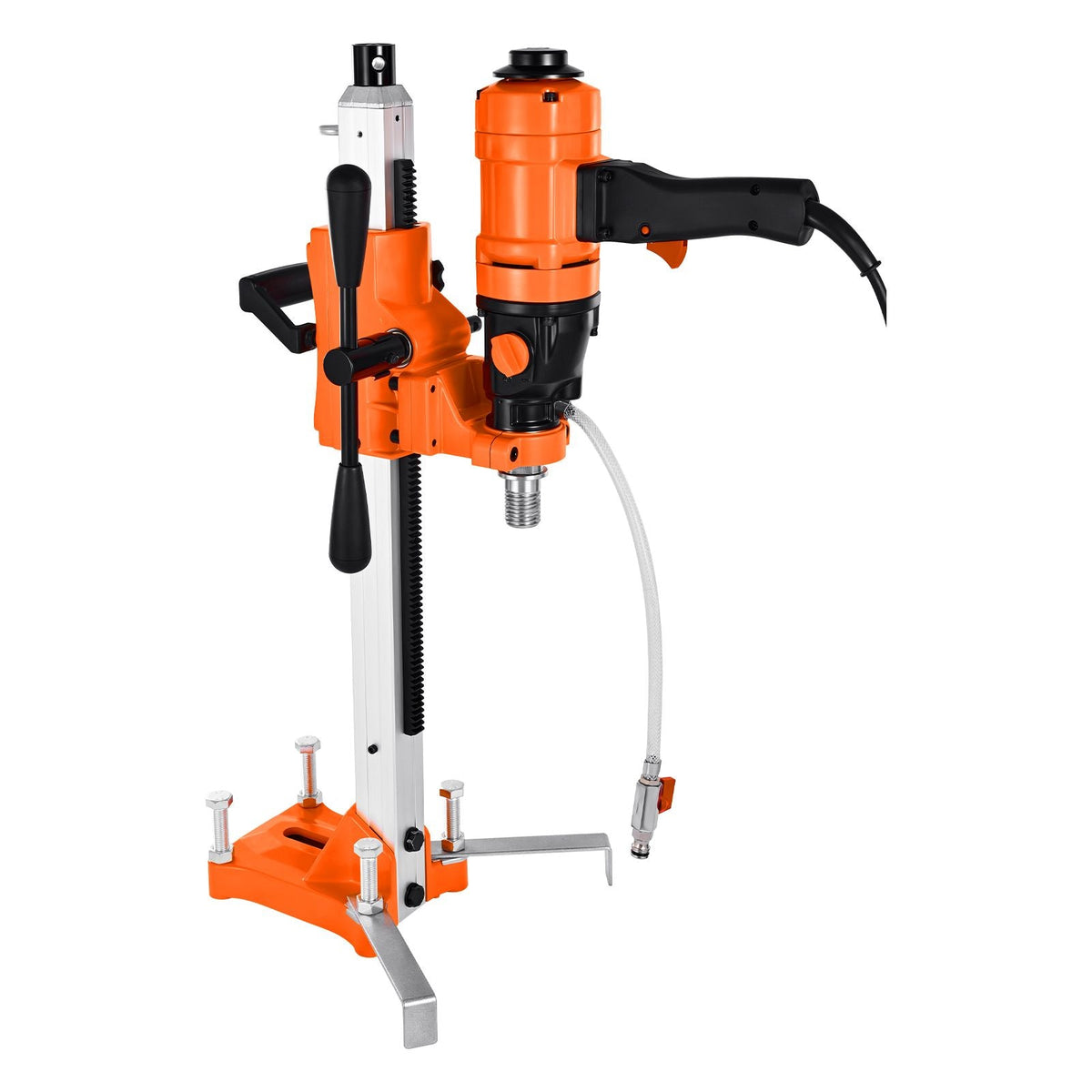 Diamond Core Drilling Machine, 8 in Drilling Diameter, 2-in-1 Handheld & Stand-Mount Dry and Wet Concrete Core Drill Rig with 4 Drill Bits, 1075/2300 RPM 2-Speed, for Concrete Brick Stone, 1800W