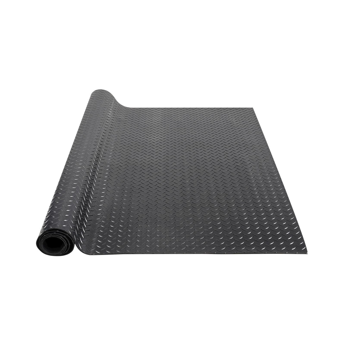 Diamond-Plate Rubber Flooring Roll, 3 mm x 4 ft x 6 ft Garage Floor Mat, SBR Rubber Garage Flooring Roll, Easy to Clean, Diamond Plate Rubber Mat for Under Cars, Garage Industry Gym, Black