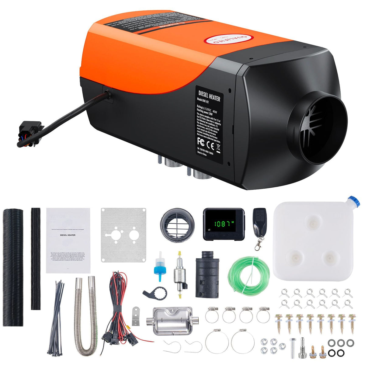 Diesel Air Heater 12V 2KW LCD Display Remote Control for Car Bus RV