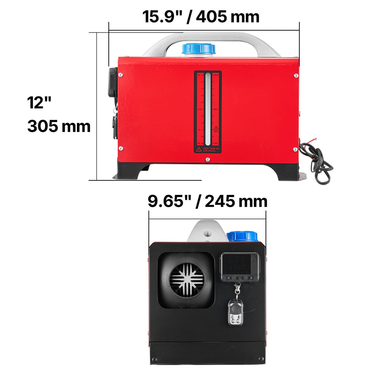 Diesel Air Heater, 8 kW DC12-24V, Fast Heating Diesel Parking Heater with Remote Control and Black LCD Switch, Low Noise, Pre-Heating Function, for RV, Truck, Camper, Van, Boat and Trailer