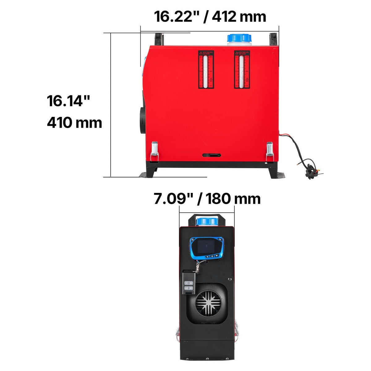 Diesel Air Heater, 8 kW DC12-24V, Fast Heating Diesel Parking Heater with Remote Control and Blue LCD Switch, Low Noise, Pre-Heating Function, for RV, Truck, Camper, Van, Boat and Trailer