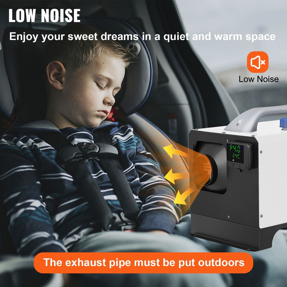 Diesel Air Heater 8KW Parking Heater 12V Truck Heater, One Air Outlet, with Black LCD Switch, Remote Control, Fast Heating Compact Diesel Heater, For Car, RV Truck, Boat, Campervans, Caravans