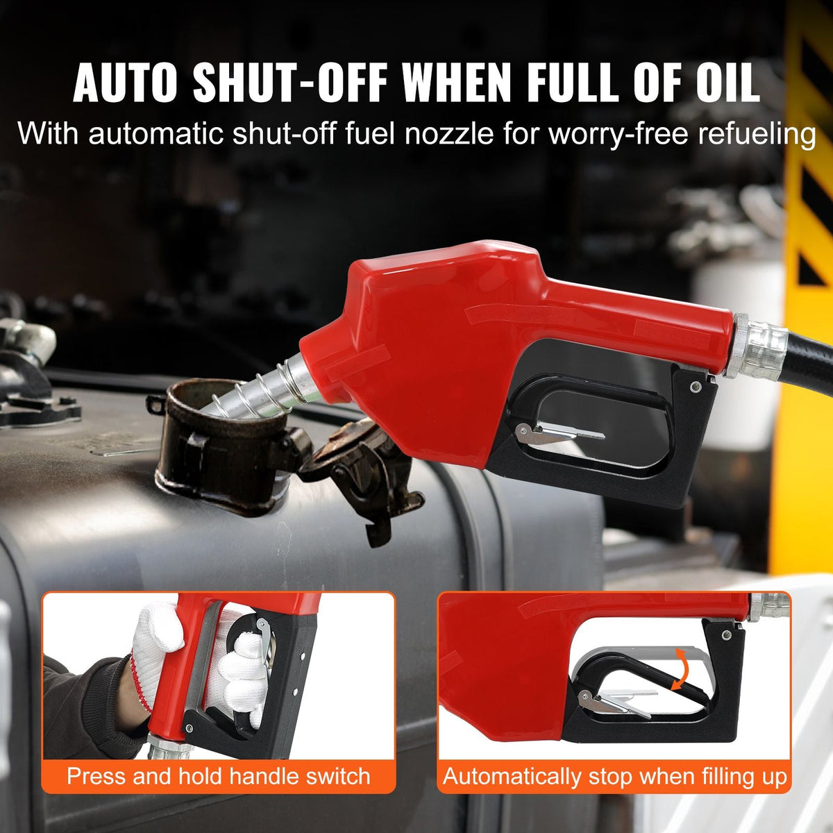 Diesel Fuel Transfer Pump Kit 12V 10 GPM DC with Automatic Shut-off Nozzle Hose, Portable Electric Self-Priming Fuel Transfer Extractor Pump Kit for Diesel, Kerosene, Machine, Transformer Oil