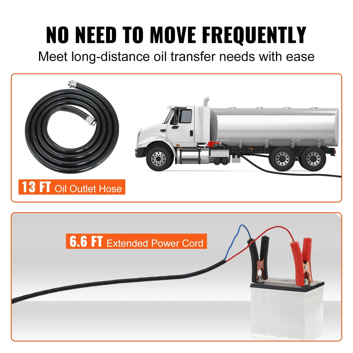 Diesel Fuel Transfer Pump Kit 12V 10 GPM DC with Automatic Shut-off Nozzle Hose, Portable Electric Self-Priming Fuel Transfer Extractor Pump Kit for Diesel, Kerosene, Machine, Transformer Oil
