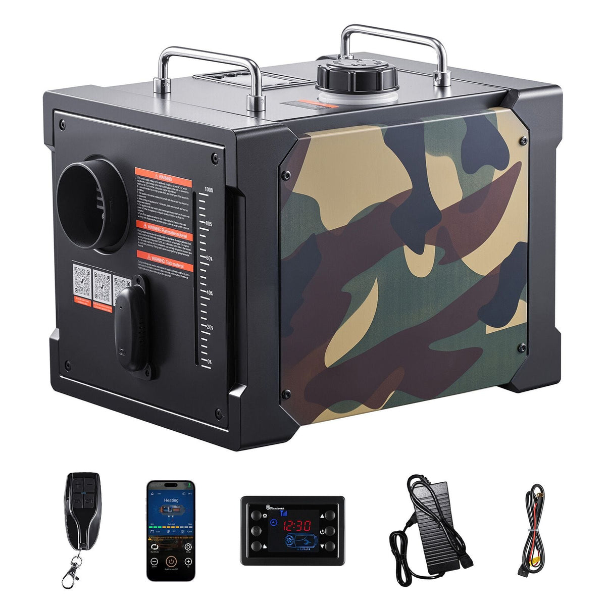 Diesel Heater, 8KW, DC 12V/24V, All in One Portable Diesel Air Heater with Bluetooth APP Control, Remote Control and LCD Screen, 1.9 Gal Fuel Tank for Trucks, Vans, RVs, Campers, and Garages
