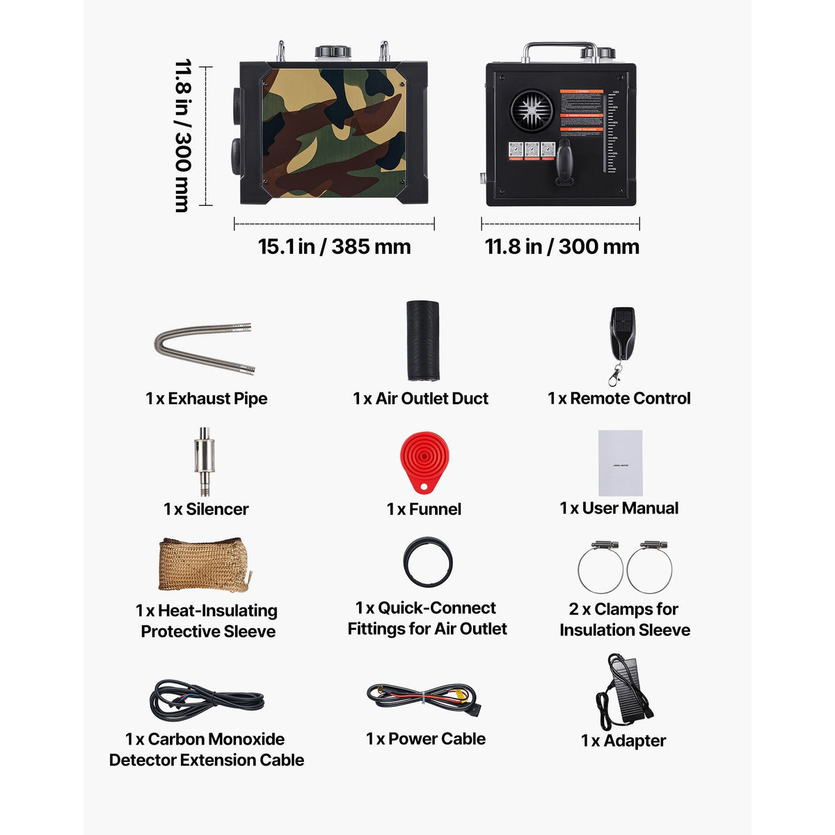 Diesel Heater, 8KW, DC 12V/24V, All in One Portable Diesel Air Heater with Bluetooth APP Control, Remote Control and LCD Screen, 1.9 Gal Fuel Tank for Trucks, Vans, RVs, Campers, and Garages