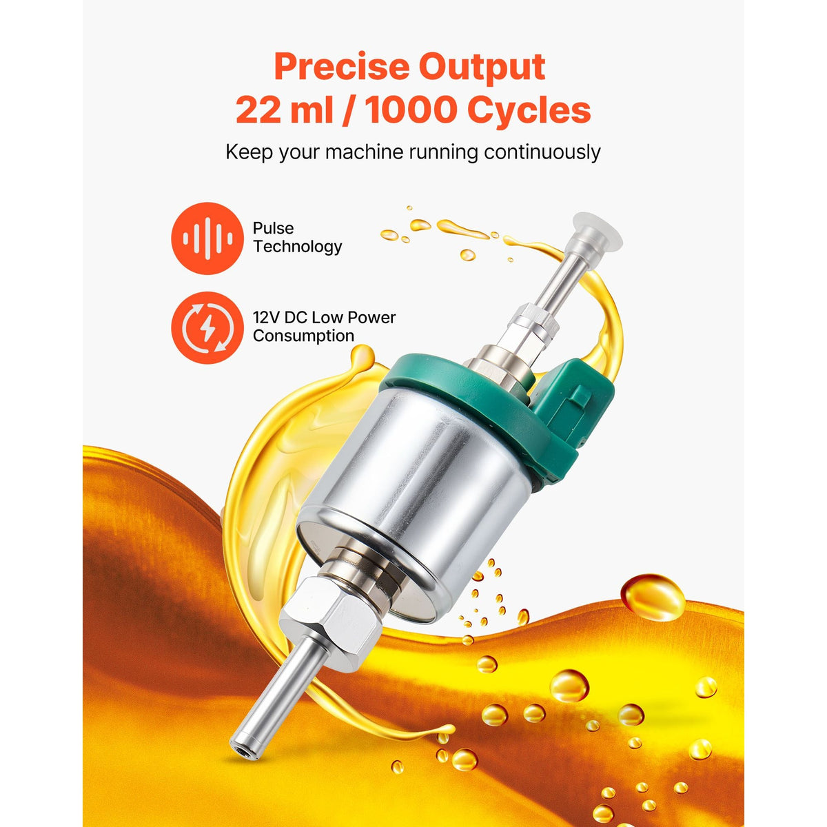 Diesel Heater Fuel Pump, 12V DC Car Air Heater Diesel Fuel Dosing Pump, 22ML Aluminum Air Diesels Parking Heaters Pumps Fits for 2KW 5KW 8KW Diesels Heaters, Quiet Design, Pulse Technology