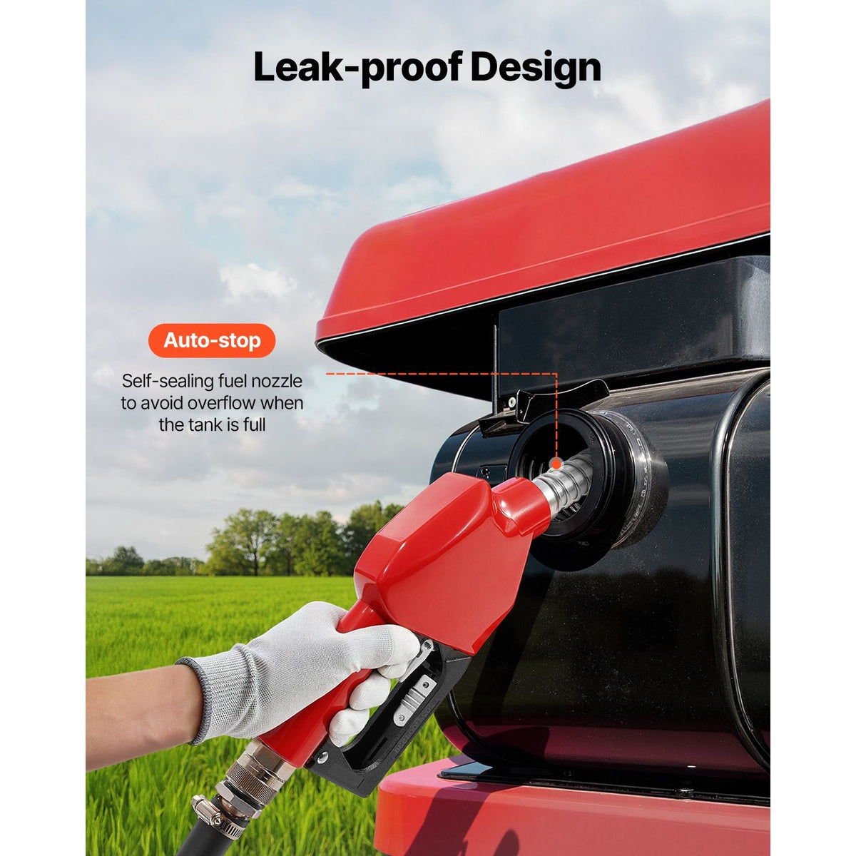 Diesel Transfer Tank, 32 Gallon, Portable Kerosene Tank with 12V DC 10GPM Electric Transfer Pump, 13 ft Delivery Hose & Self-sealing Nozzle, Compatible with Diesel & Kerosene