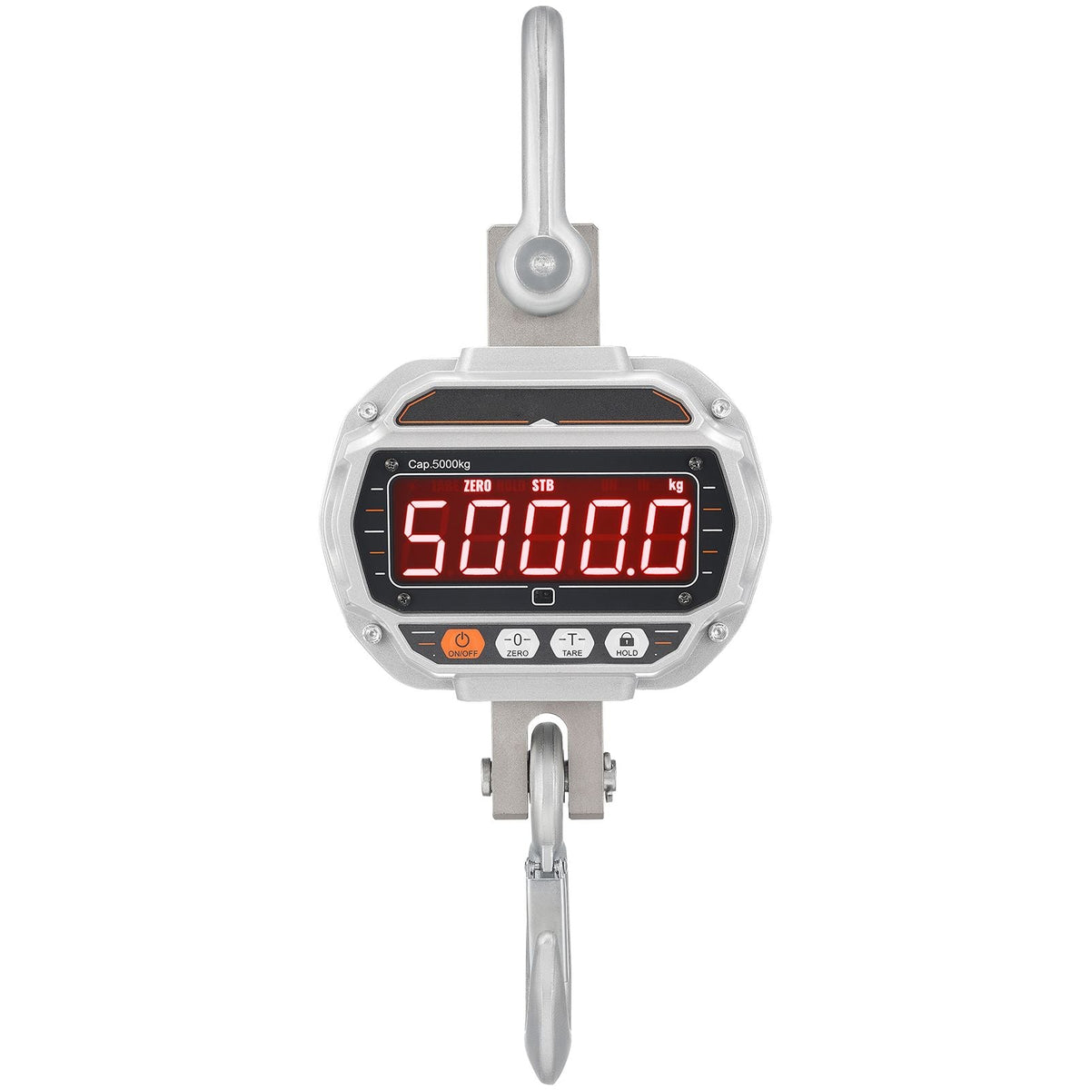 Digital Crane Scale, 11000 lbs/5000 kg, Industrial Heavy Duty Hanging Scale with Remote Control, Cast Aluminum Case & LED Screen, High Precision for Construction, Factory, Farm, Hunting (Silver)