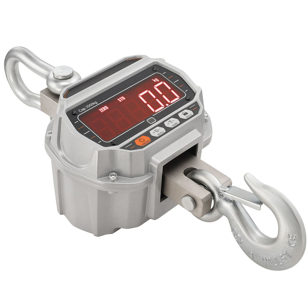 Digital Crane Scale, 11000 lbs/5000 kg, Industrial Heavy Duty Hanging Scale with Remote Control, Cast Aluminum Case & LED Screen, High Precision for Construction, Factory, Farm, Hunting (Silver)