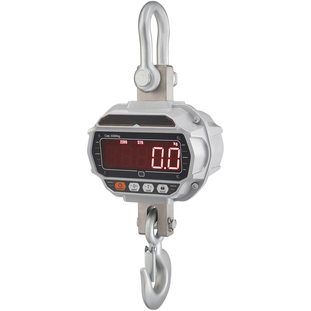 Digital Crane Scale, 11000 lbs/5000 kg, Industrial Heavy Duty Hanging Scale with Remote Control, Cast Aluminum Case & LED Screen, High Precision for Construction, Factory, Farm, Hunting (Silver)